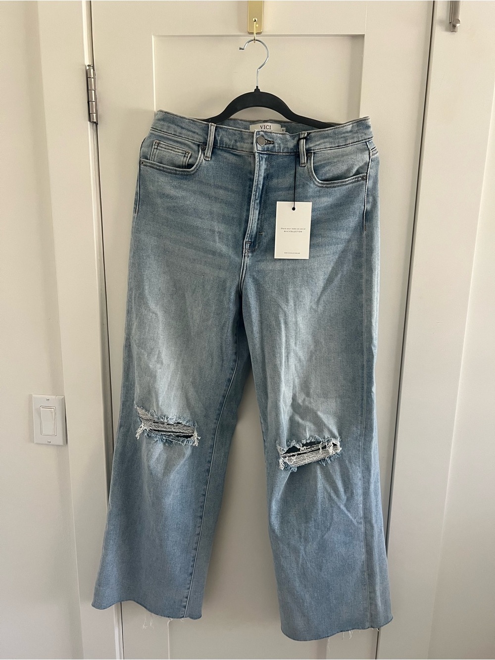 VICI Light Wash Distressed Boyfriend Jeans